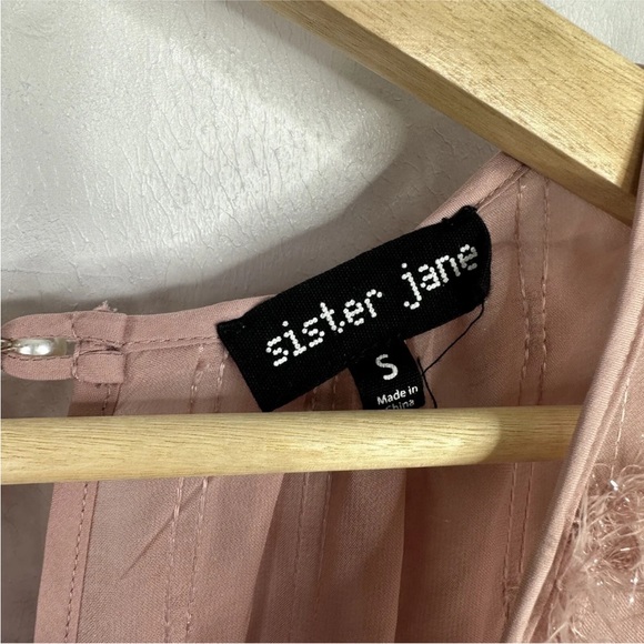 Sister Janes Fluffy Midi Dress Size Small Pink Boho Festival - Picture 4 of 7